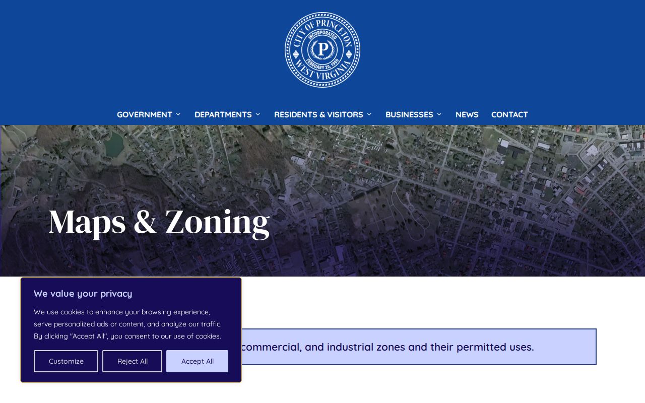 Princeton property records zoning map and city land-use districts