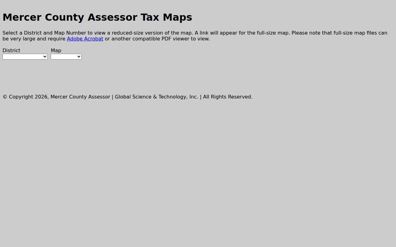 Mercer County parcel maps by tax district and map number