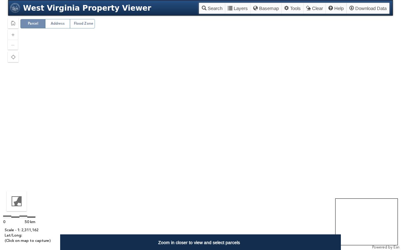 Mercer County parcel maps in the WV Property Viewer with address and geometry tools
